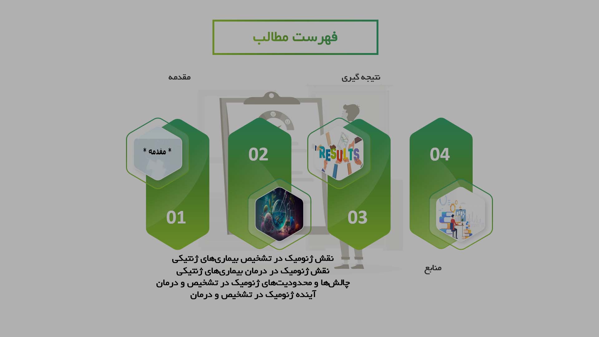 پاورپوینت در مورد نقش ژنومیک در تشخیص و درمان بیماری‌های ژنتیکی